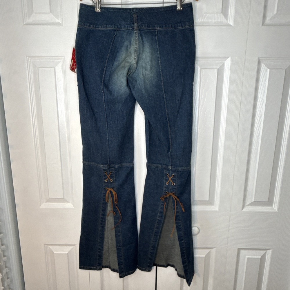 NWT Y2K Hotkiss Lace-up Flare Jeans‎ Women's Size 9 Boho Club